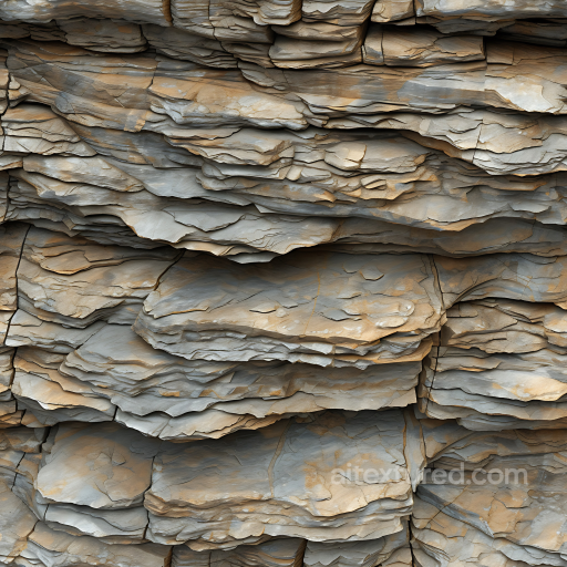 Layered Cliff Rock Wall PBR Texture with Natural Erosion and Stratified Layers seamless Stone PBR texture