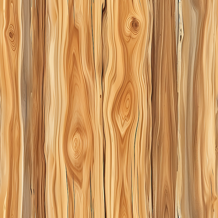 Natural Pine Wood Planks with Distinct Knots and Grain Patterns seamless PBR texture preview