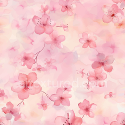 seamless Seamless 3D PBR Watercolor Cherry Blossom Floral Texture with Soft Pink Tones texture 8k free download PBR