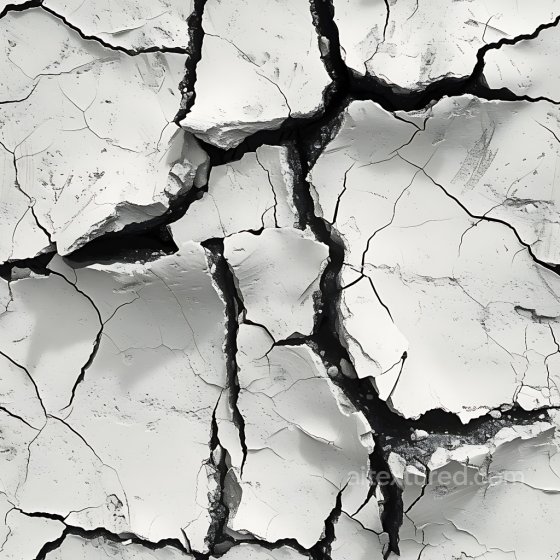 Cracked Plaster Texture with Jagged Deep Fractures and White Surface Cracked & Holes texture preview
