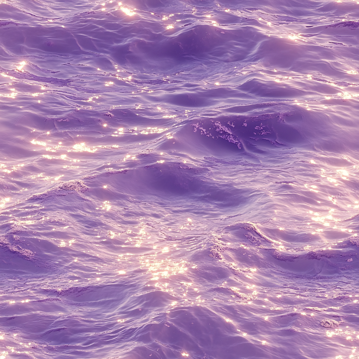 Water with Stylized Purple Ocean Waves and Sparkling Highlights seamless PBR texture preview
