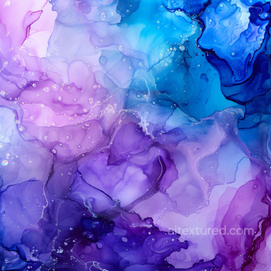 Alcohol Ink PBR Texture Featuring Violet and Blue Fluid Swirls Alcohol ink texture preview