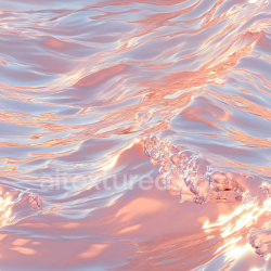 seamless Seamless 3D stylized water PBR texture with smooth wavy surface and warm iridescent highlights texture 8k free download PBR