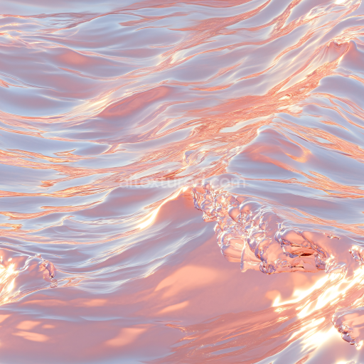 Preview — Seamless 3D stylized water PBR texture with smooth wavy surface and warm iridescent highlights
