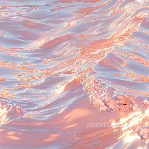 stylized water PBR texture with smooth wavy surface and warm iridescent highlights seamless Water PBR texture