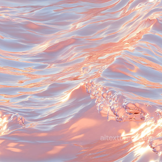 stylized water PBR texture with smooth wavy surface and warm iridescent highlights Water texture preview