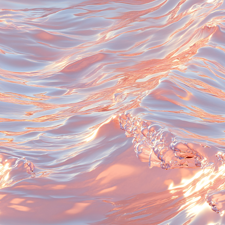 Stylized Water With Smooth Wavy Surface And Warm Iridescent Highlights seamless PBR texture preview