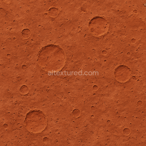 Seamless 3d texture pbr 8k dusty red dwarf surface with iron oxide and cratered rugged terrain