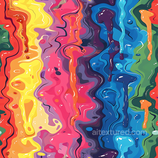 Stylized Rainbow Liquid Camouflage PBR Texture with Fluid Color Waves seamless Color Camouflage PBR texture