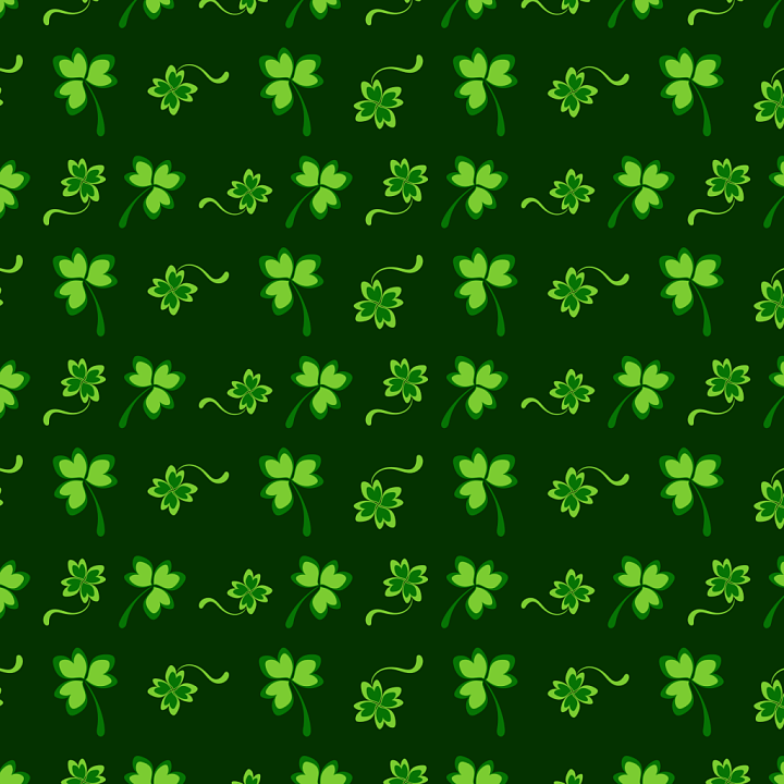 Shamrock Pattern Fabric with Green Clovers seamless PBR texture preview