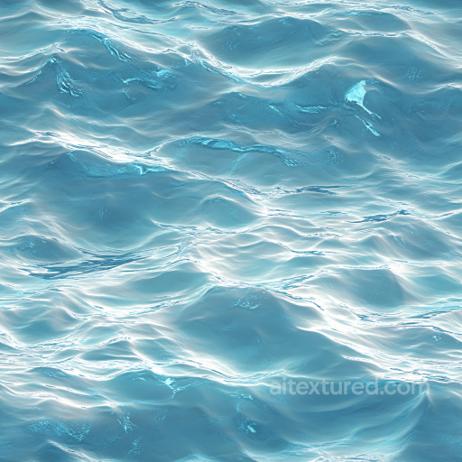 Realistic Ocean Surface Water Seamless Texture with Gentle Waves and Reflective Highlights seamless Water PBR texture