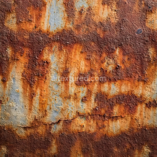 Seamless 3D Rusted Metal PBR Texture Featuring Cracks, Corrosion, and Rough Patina