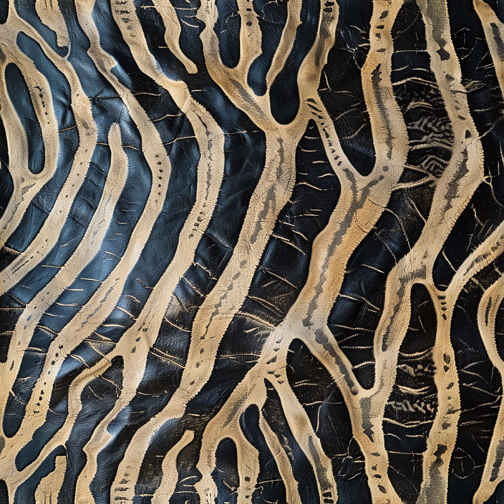 Cracked Black And Tan Leather With Distressed Grain seamless PBR texture preview