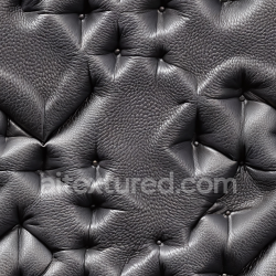 seamless Seamless 3D PBR Black Pebbled Quilted Leather Texture with Padded Upholstery texture 8k free download PBR