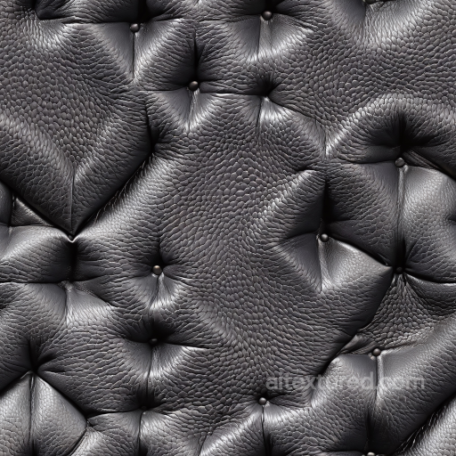 Black Pebbled Quilted Leather Texture with Padded Upholstery seamless Leather PBR texture