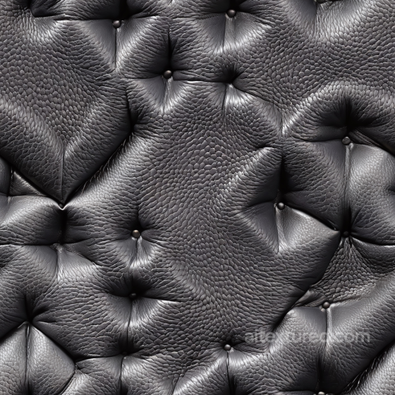 Black Pebbled Quilted Leather Texture with Padded Upholstery Leather texture preview