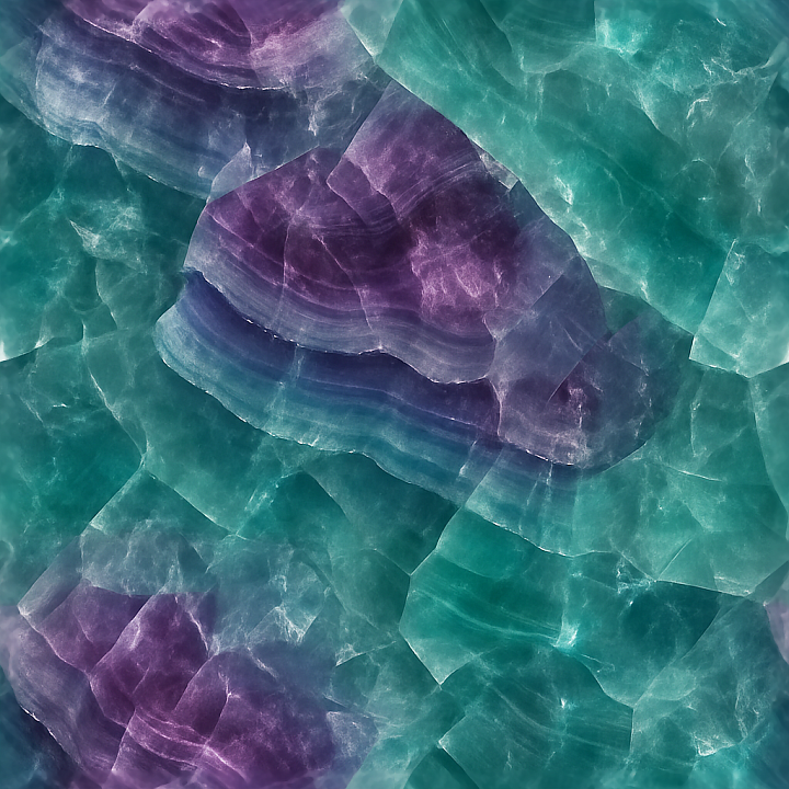 Fluorite Raw Crystal With Color Banding And Natural Gloss Surface seamless PBR texture preview