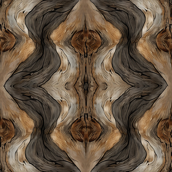 Cracked Wood with Deep Fissures and Natural Grain Variations seamless PBR texture preview