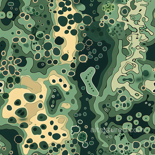 Abstract Camouflage PBR Texture with Organic Shapes and Earthy Green Palette seamless Color Camouflage PBR texture