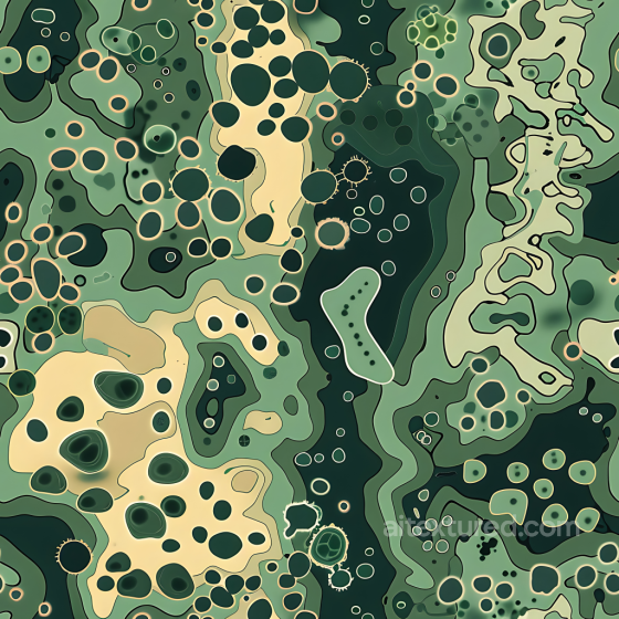 Abstract Camouflage PBR Texture with Organic Shapes and Earthy Green Palette Color Camouflage texture preview