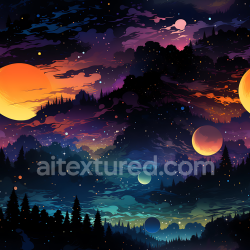 seamless Seamless 3D Space PBR Texture Featuring Cosmic Nebula and Starfield with Planets texture 8k free download PBR