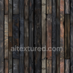 seamless Seamless 3D PBR Texture of Weathered Dark Wood Planks with Knots and Cracks texture 8k free download PBR