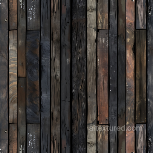 Weathered Dark Wood Planks Seamless Texture with Knots and Cracks seamless Wood PBR texture
