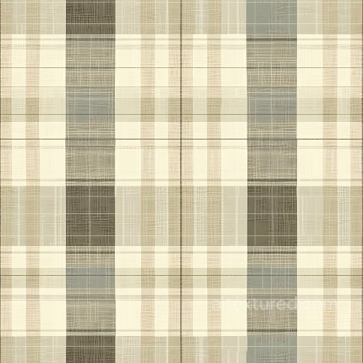 Seamless 3D PBR Texture of Beige and Gray Neutral Plaid Fabric with Fine Weave texture preview