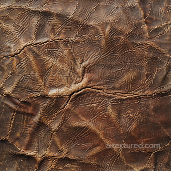 Distressed Brown Cracked Leather Texture with Deep Wrinkles and Vintage Wear Leather texture preview
