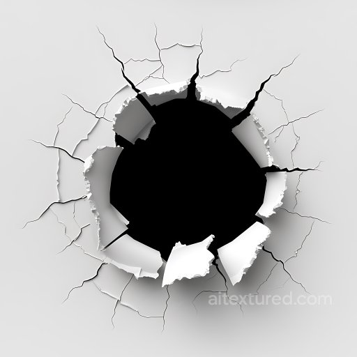 cracked and hole drywall PBR texture with jagged white fractures seamless Cracked & Holes PBR texture