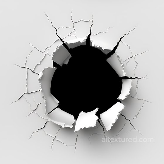 cracked and hole drywall PBR texture with jagged white fractures Cracked & Holes texture preview