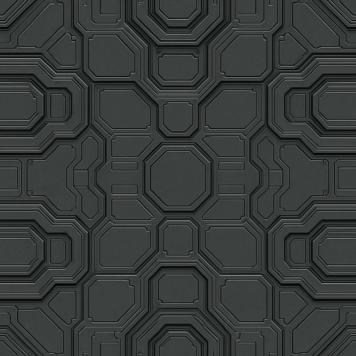 Patterned Futuristic Panel seamless PBR texture preview