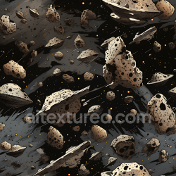 seamless Seamless 3D PBR Asteroid Field Texture Featuring Detailed Space Debris and Cosmic Background texture 8k free download PBR