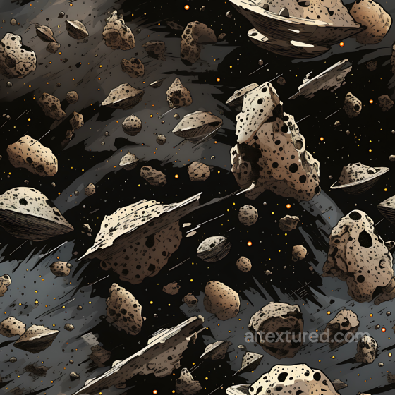 Asteroid Field Texture Featuring Detailed Space Debris and Cosmic Background Star, space, planets texture preview