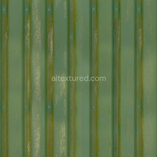 Wall Fence Industrial — Industrial Corrugated Metal Corrugated Metal Outdoor — PBR seamless 3D texture