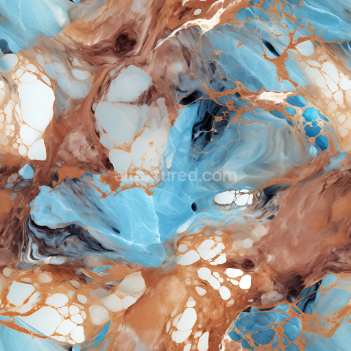 Seamless 3D PBR Marble Texture with Unique Brown and Blue Veins