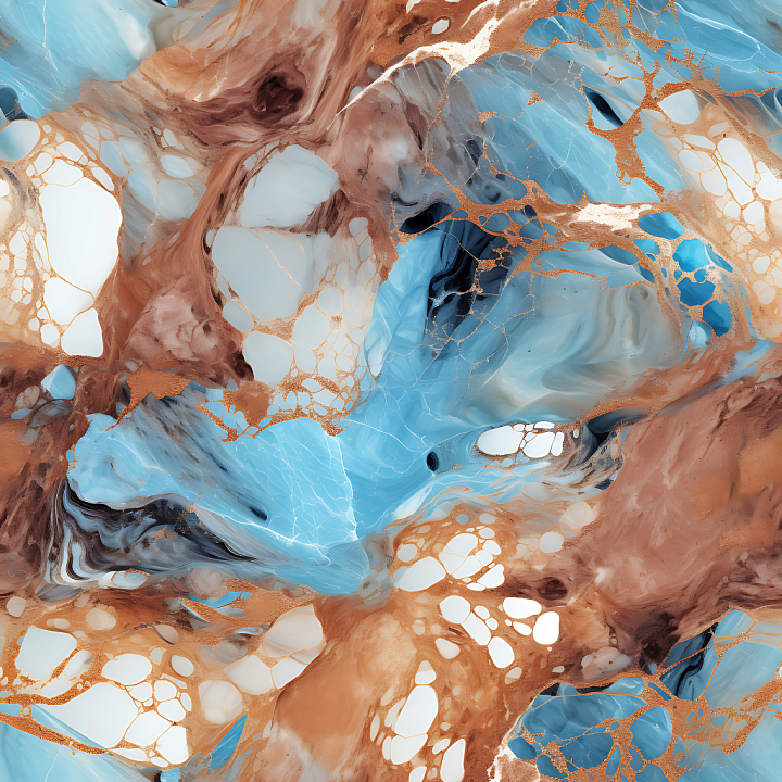 Marble with Unique Brown and Blue Veins seamless PBR texture preview