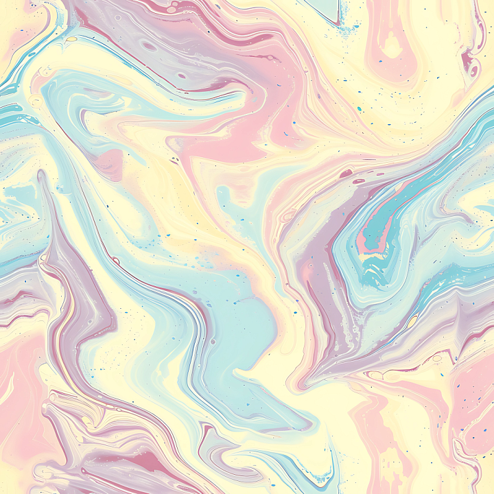 Buttercream Marble with Soft Pastel Veins and Swirling Patterns seamless PBR texture preview