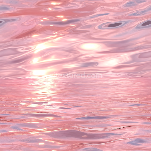 Seamless 3D Pink Stylized Water Surface PBR Texture with Smooth Flow and Reflective Highlights
