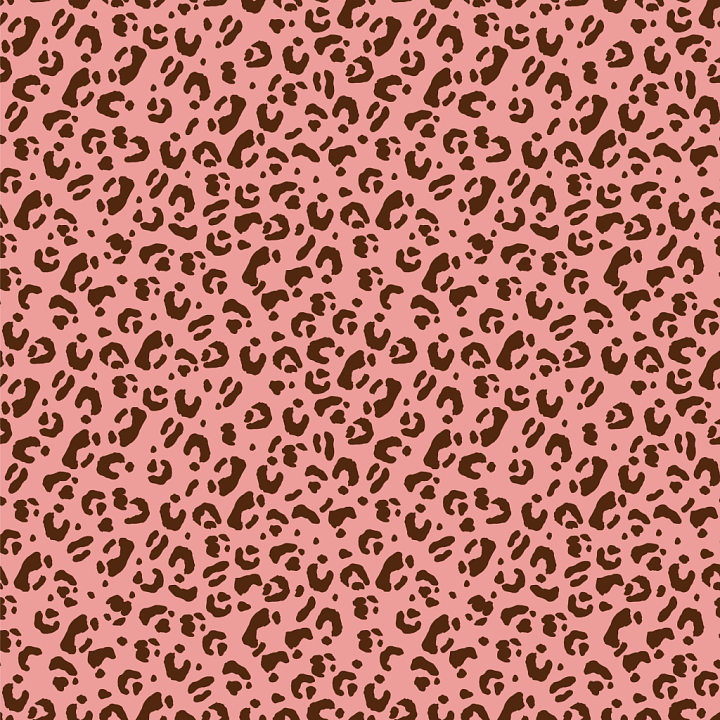 Leopard Print Fabric with Pink Background and Brown Spots seamless PBR texture preview