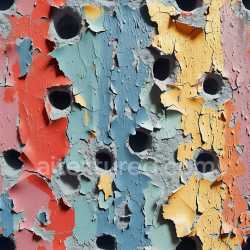 seamless Seamless 3D PBR cracked paint texture with large holes and peeling layers texture 8k free download PBR