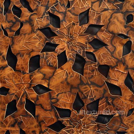 Distressed Brown Cracked Leather Texture with Exposed Black Base seamless Leather PBR texture