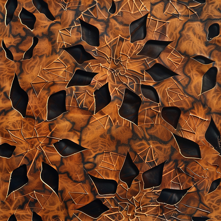 Distressed Brown Cracked Leather with Exposed Black Base seamless PBR texture preview