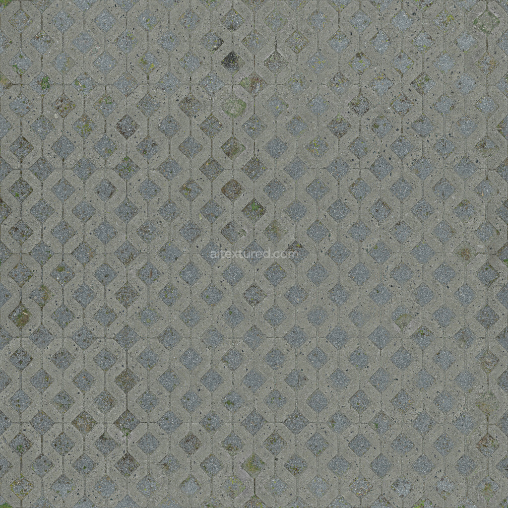 Seamless paving stones PBR texture with detailed pattern
