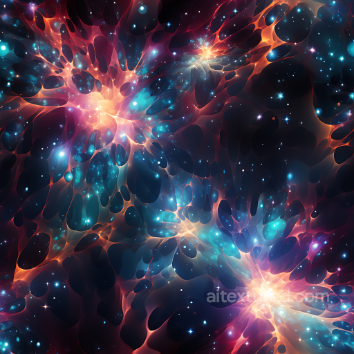 Space PBR Texture Featuring Luminescent Nebula Webs and Starfields seamless Star, space, planets PBR texture