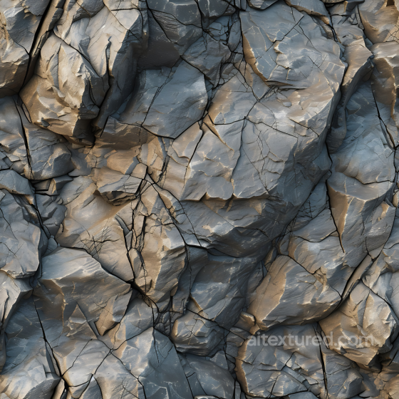 Fractured Cliff Rock Texture with Sharp Cracks and Layered Details Stone texture preview