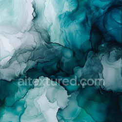 seamless Seamless 3D Alcohol Ink PBR Texture Featuring Teal Fluid Waves and Soft Marbling texture 8k free download PBR