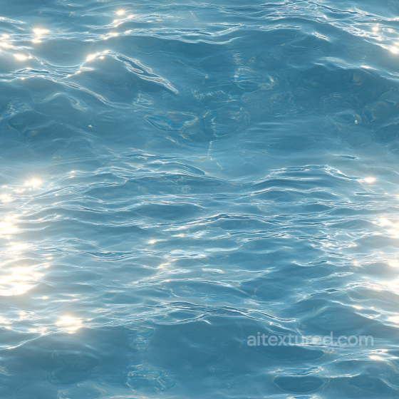 Calm Ocean Water PBR Texture with Reflective Sun Highlights Water texture preview
