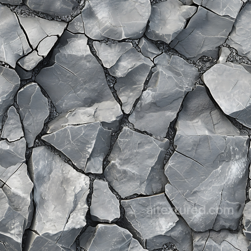 Cracked Gray Stone Ground Seamless Texture with Layered Slabs seamless Stone PBR texture
