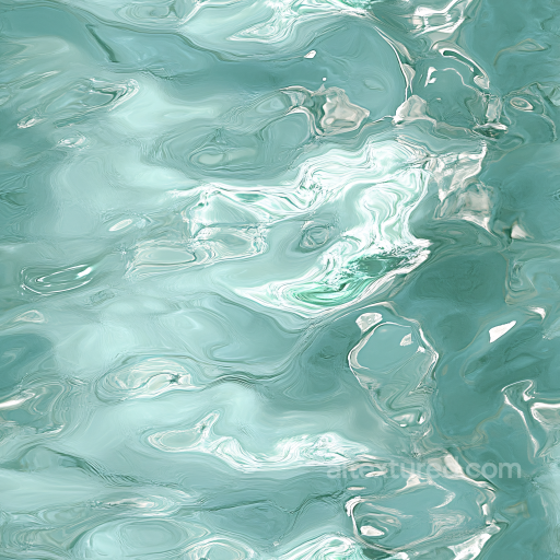 Stylized Turquoise Liquid Water PBR Texture with Swirling Flow Patterns seamless Water PBR texture
